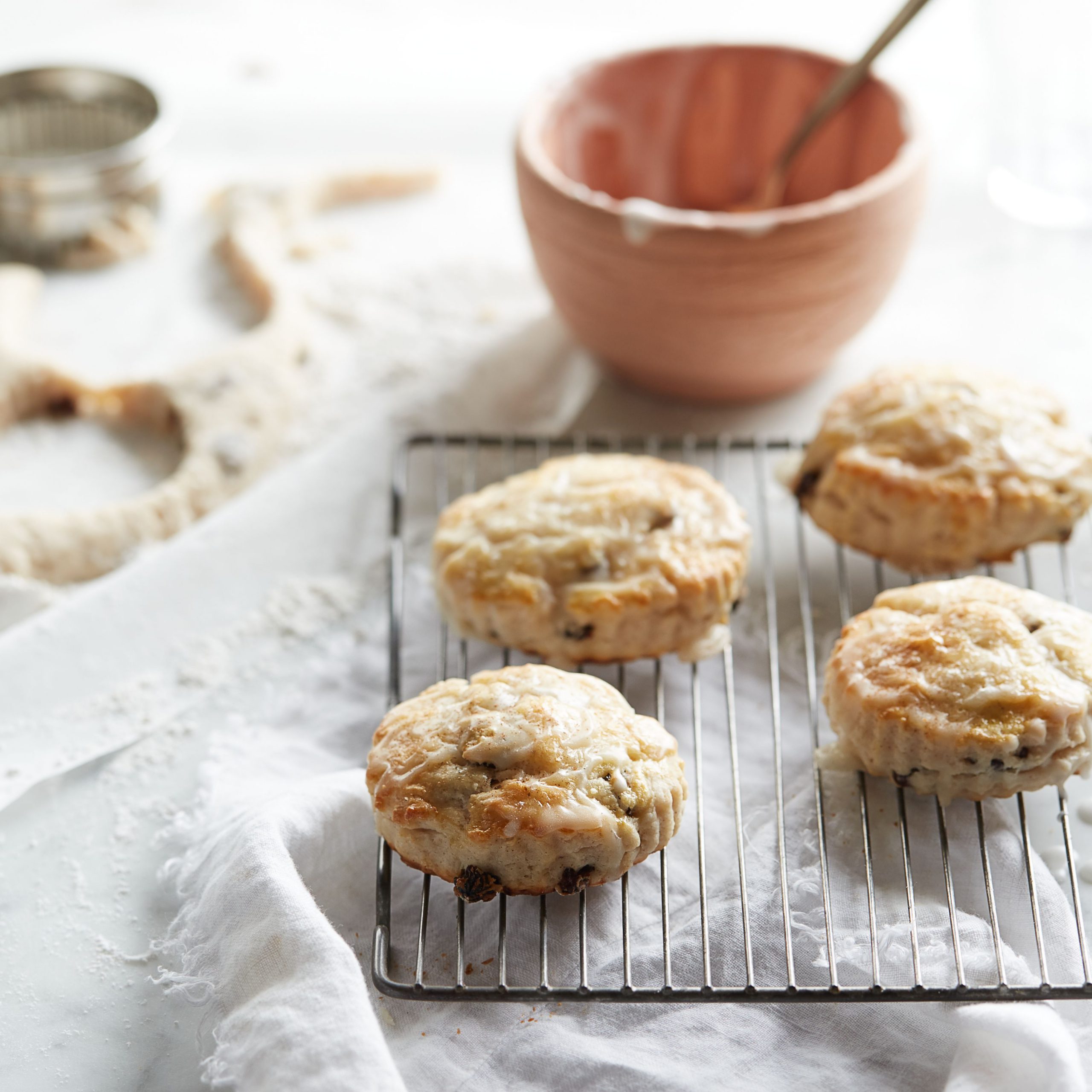 Glazed Cinnamon-Raisin Biscuits