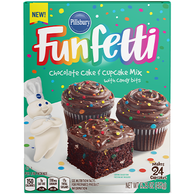 <strong>Funfetti<sup>®</sup></strong> Chocolate Cake and Cupcake Mix