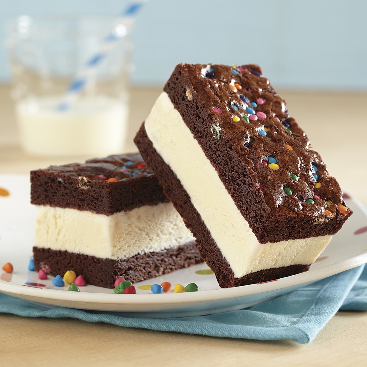 Funfetti® Brownie Ice Cream Sandwiches