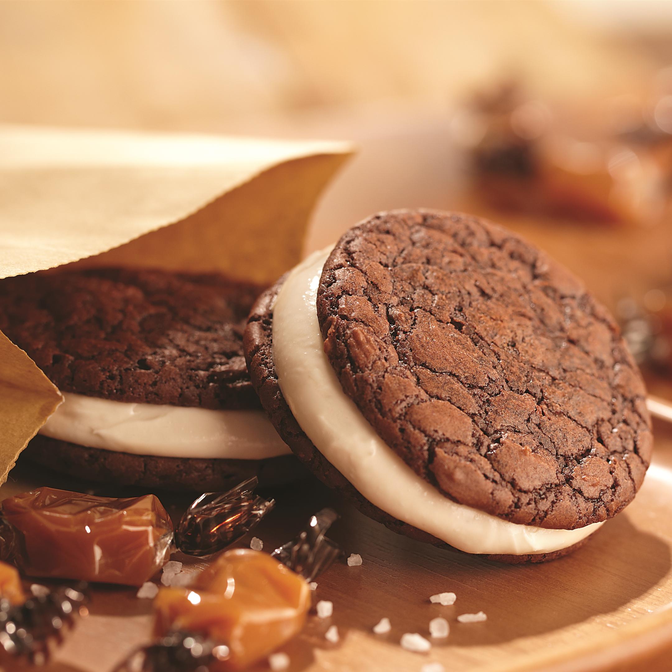 Salted Caramel Brownie Whoopie Pies