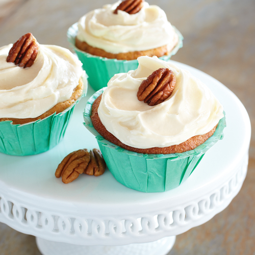 Brown Butter-Pecan Cupcakes with Cream Cheese Frosting