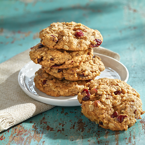 Chewy Whole Wheat Peanut Butter & Cranberry Cookies