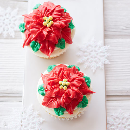 Poinsettia Cupcakes