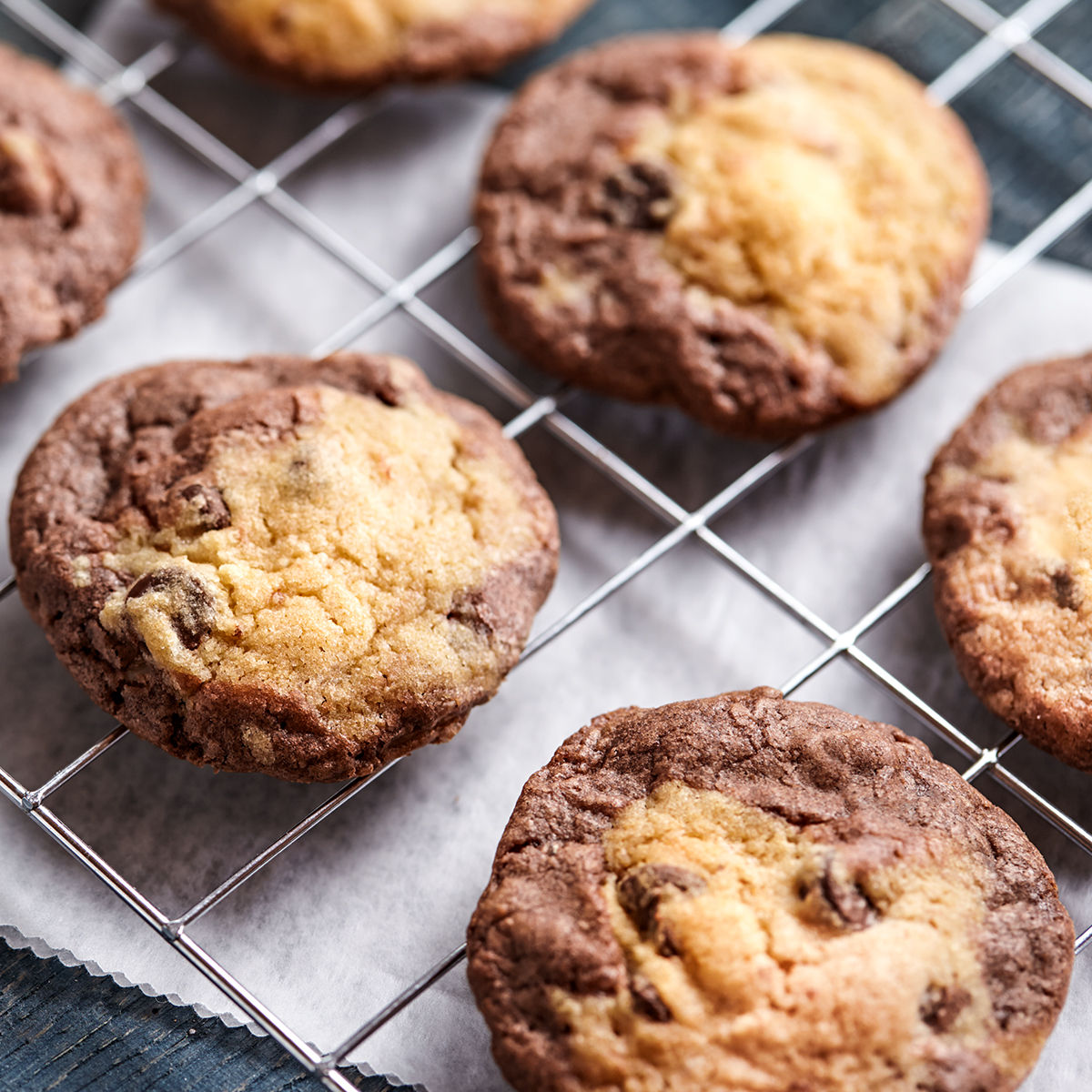 Marbled Chocolate Chip Brownie Cookies