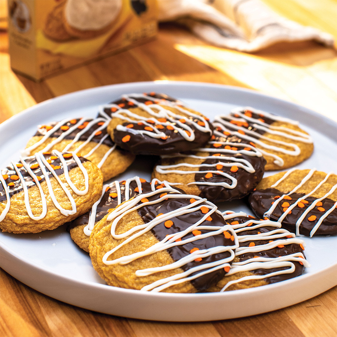 Chocolate Dipped Pumpkin Cookies