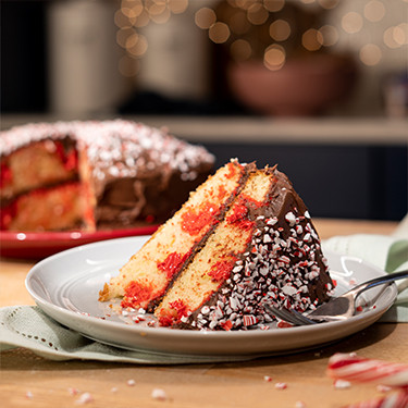 Candy Cane Poke Cake