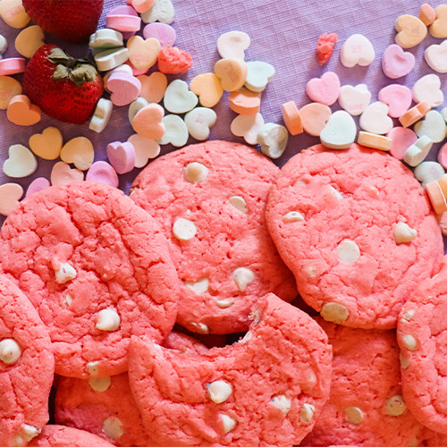 Strawberry Cake Mix Cookies with Funfetti® Morsels