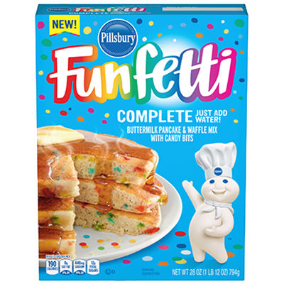 <strong>Funfetti<sup>®</sup></strong> Complete Pancake & Waffle Mix