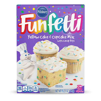 <strong>Funfetti<sup>®</sup></strong>  Yellow Cake and Cupcake Mix