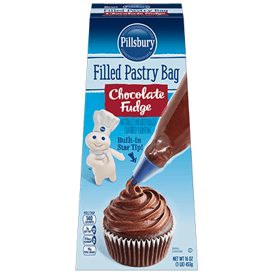 Chocolate Fudge Flavored Frosting Filled Pastry Bag