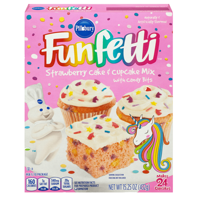 <strong>Funfetti<sup>®</sup></strong>  Strawberry Cake and Cupcake Mix