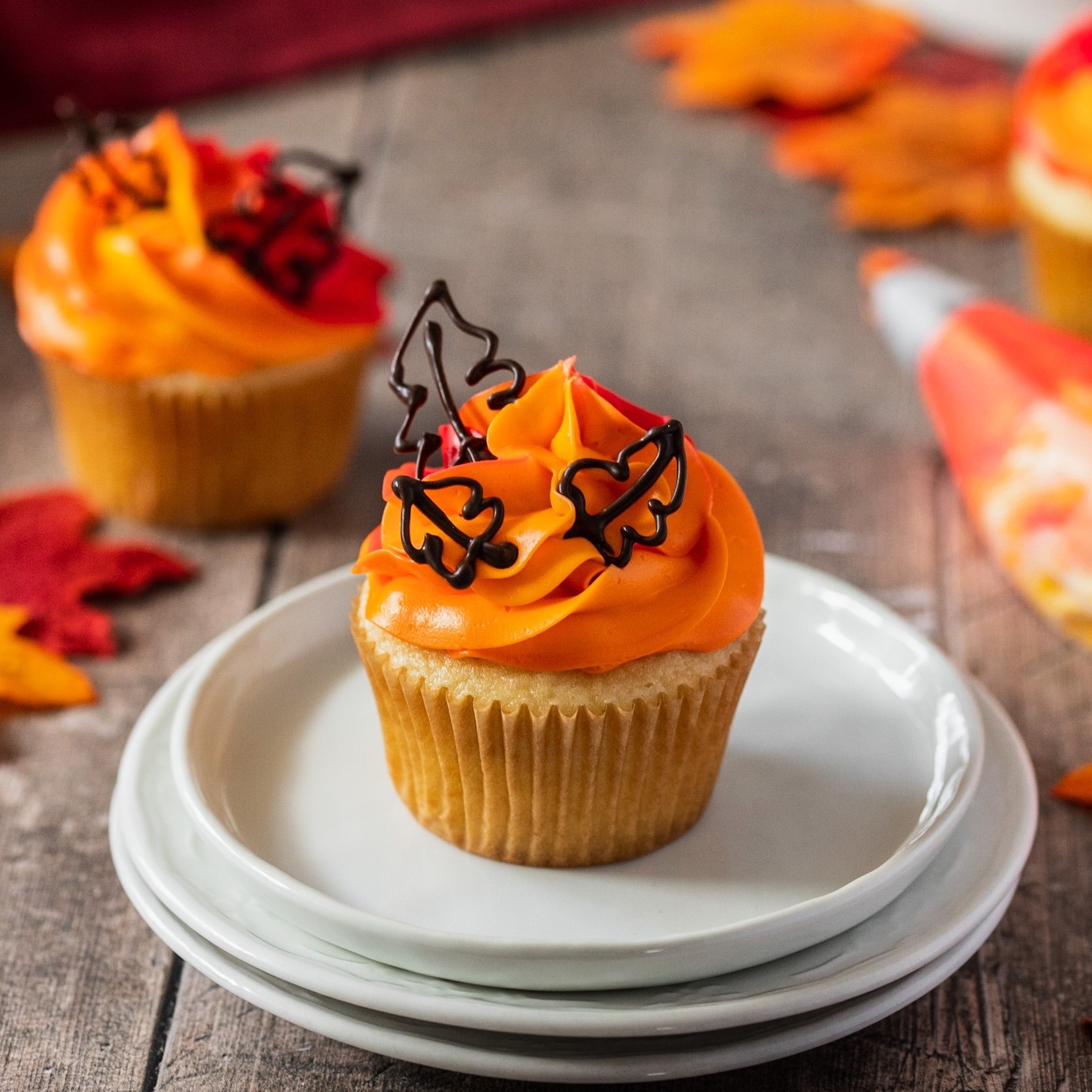 Fall Leaf Cupcakes