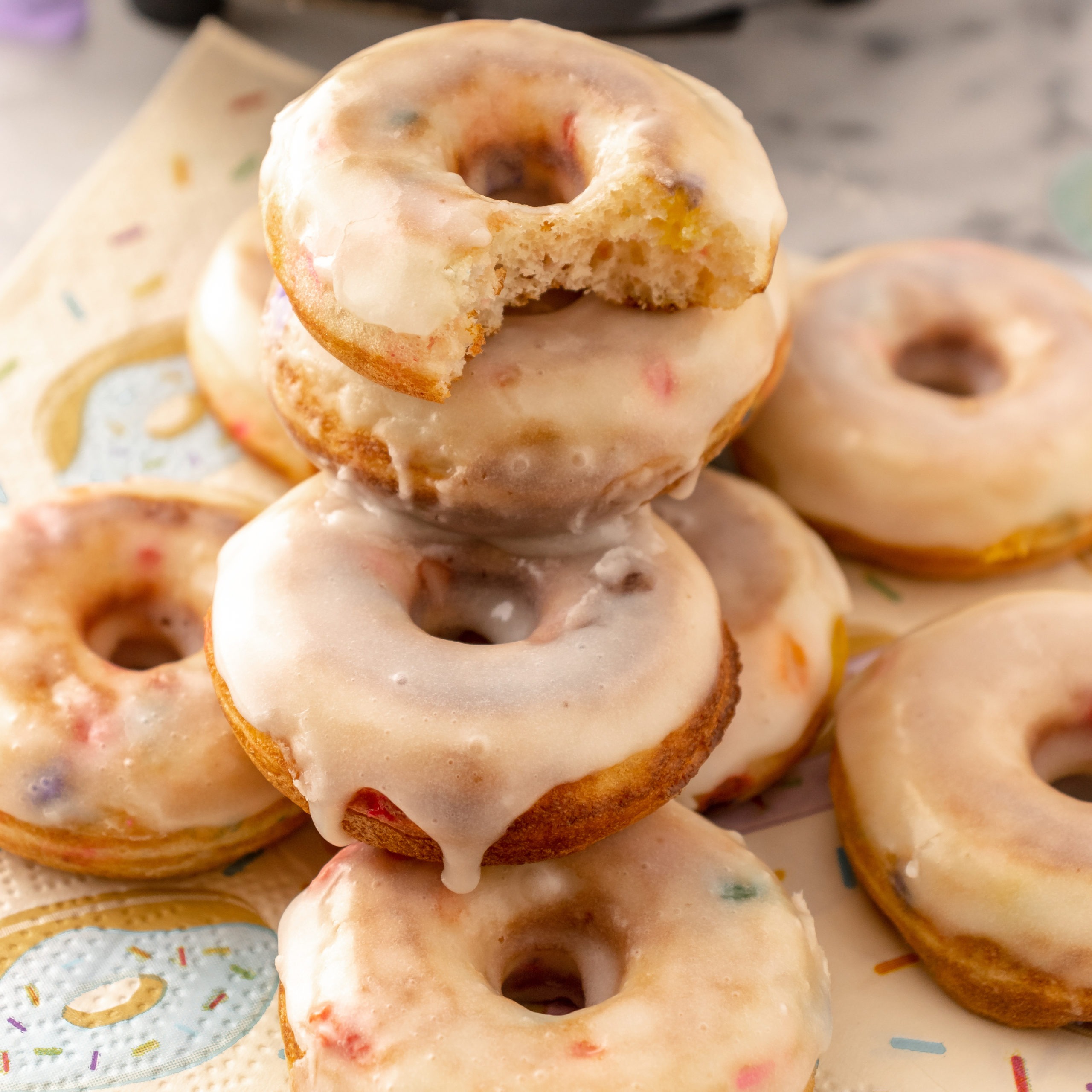 Funfetti® Donuts with Maple Glaze