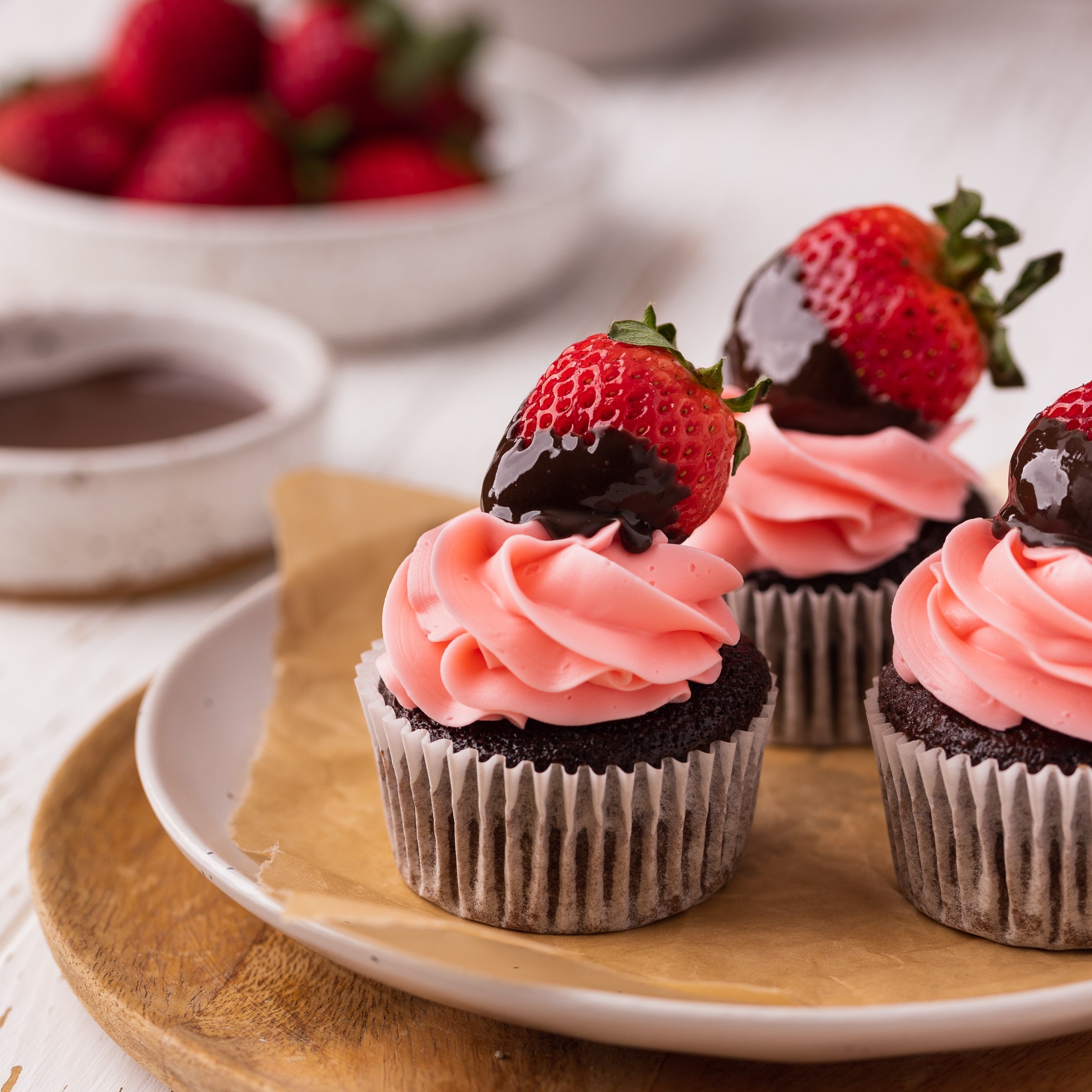 Chocolate Strawberry Cupcakes