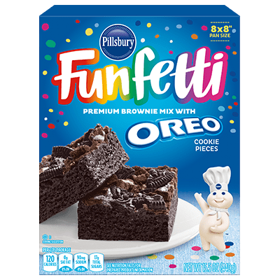 Funfetti® Premium Brownie Mix with OREO® Cookie Pieces