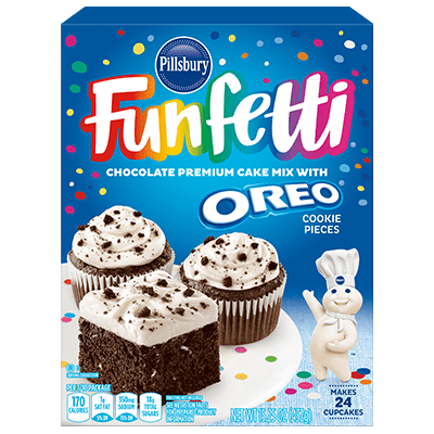 Funfetti® Chocolate Cake and Cupcake Mix with OREO® Cookie Pieces