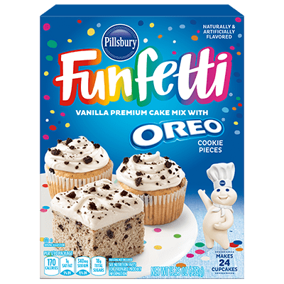 Funfetti® Vanilla Cake and Cupcake Mix with OREO® Cookie Pieces