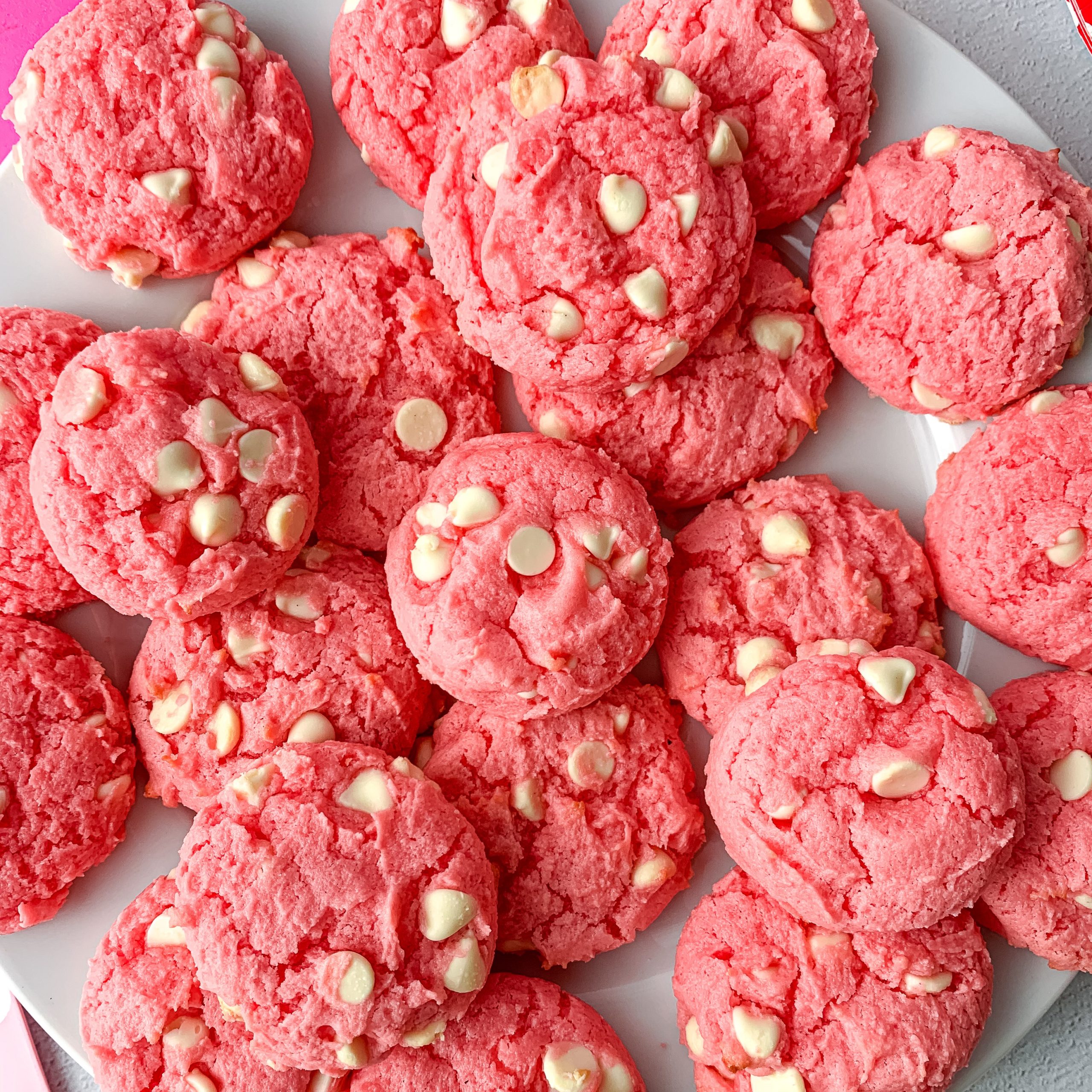 Strawberry Cake Mix Cookies