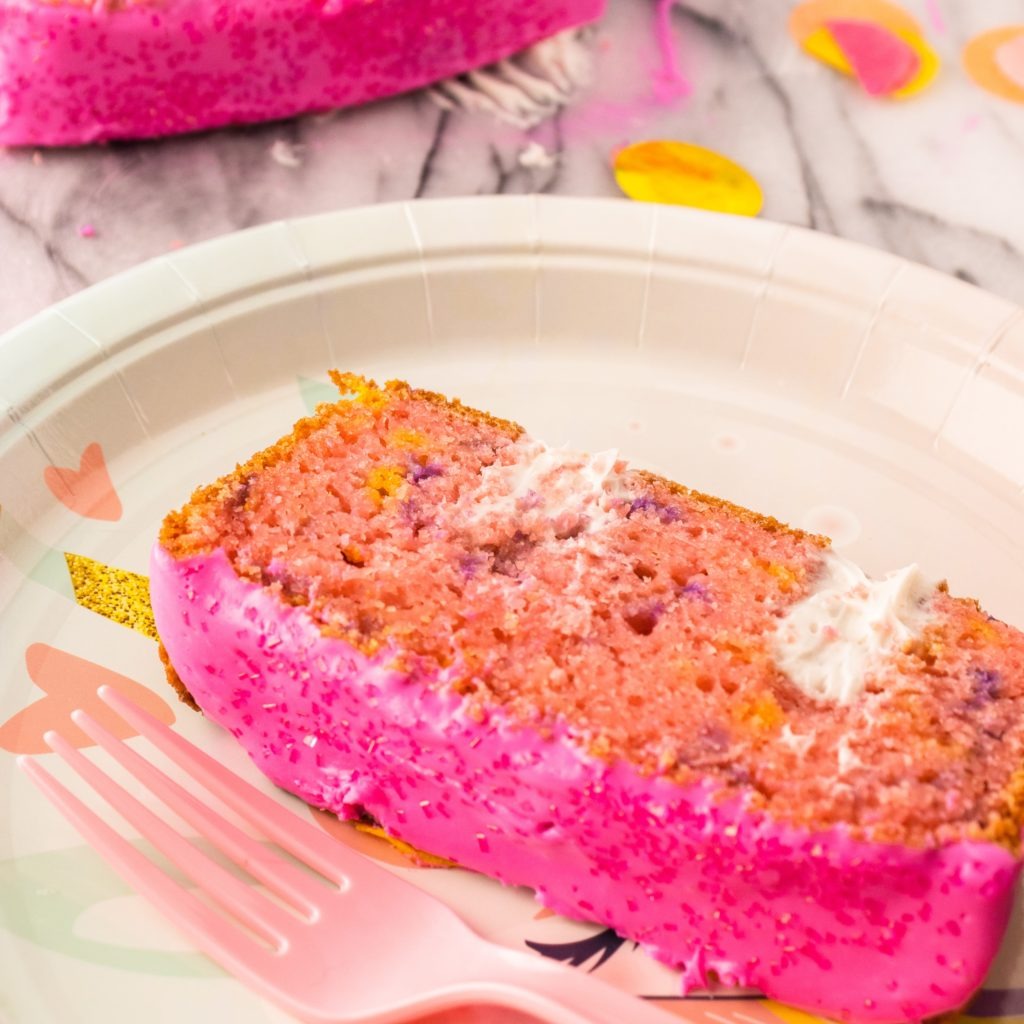 Funfetti® Strawberry Pound Cake with Vanilla Filling