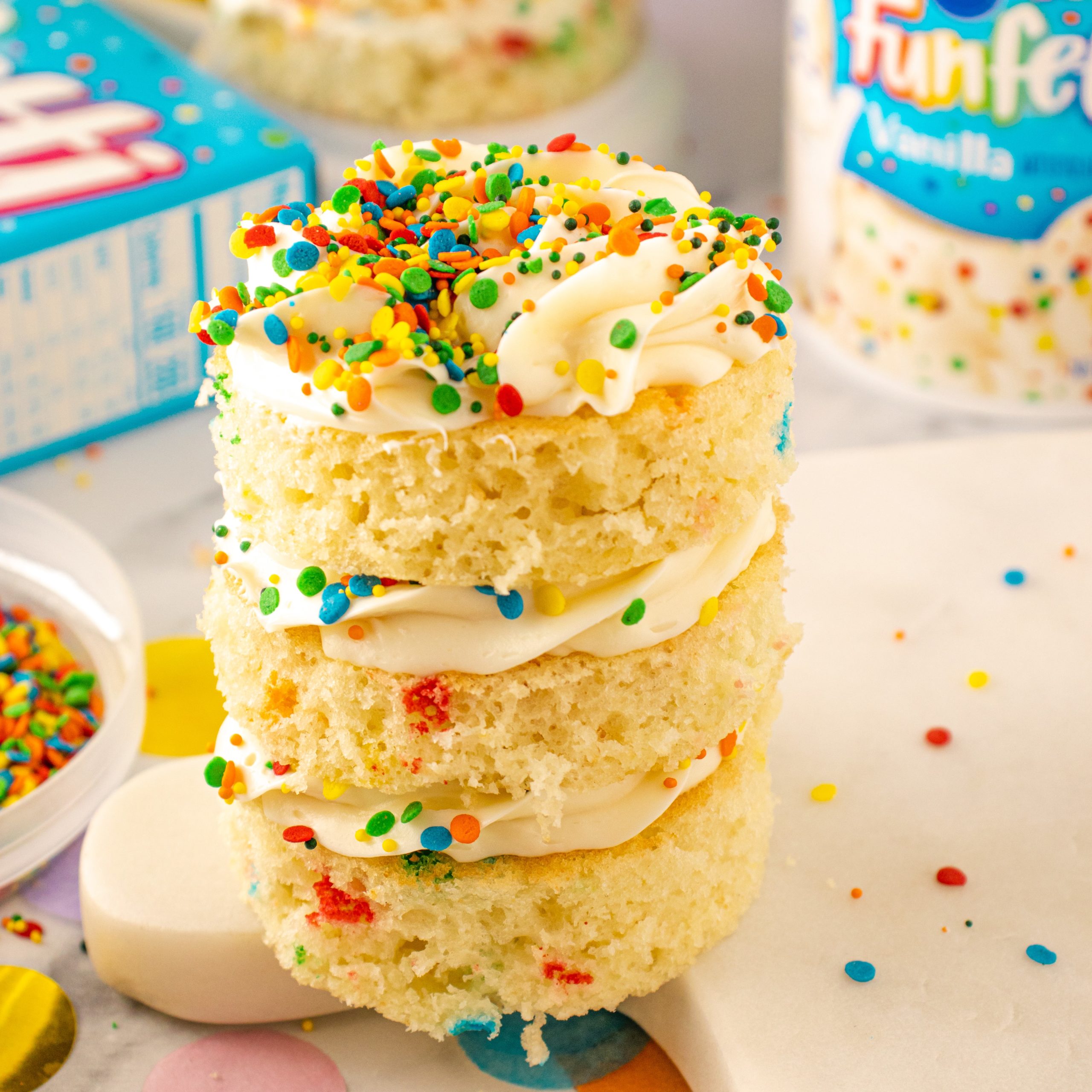Funfetti® 3-Layer Mini Cakes Recipe
