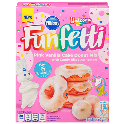 Pillsbury™ Funfetti® Unicorn Pink Vanilla Cake Donut Mix