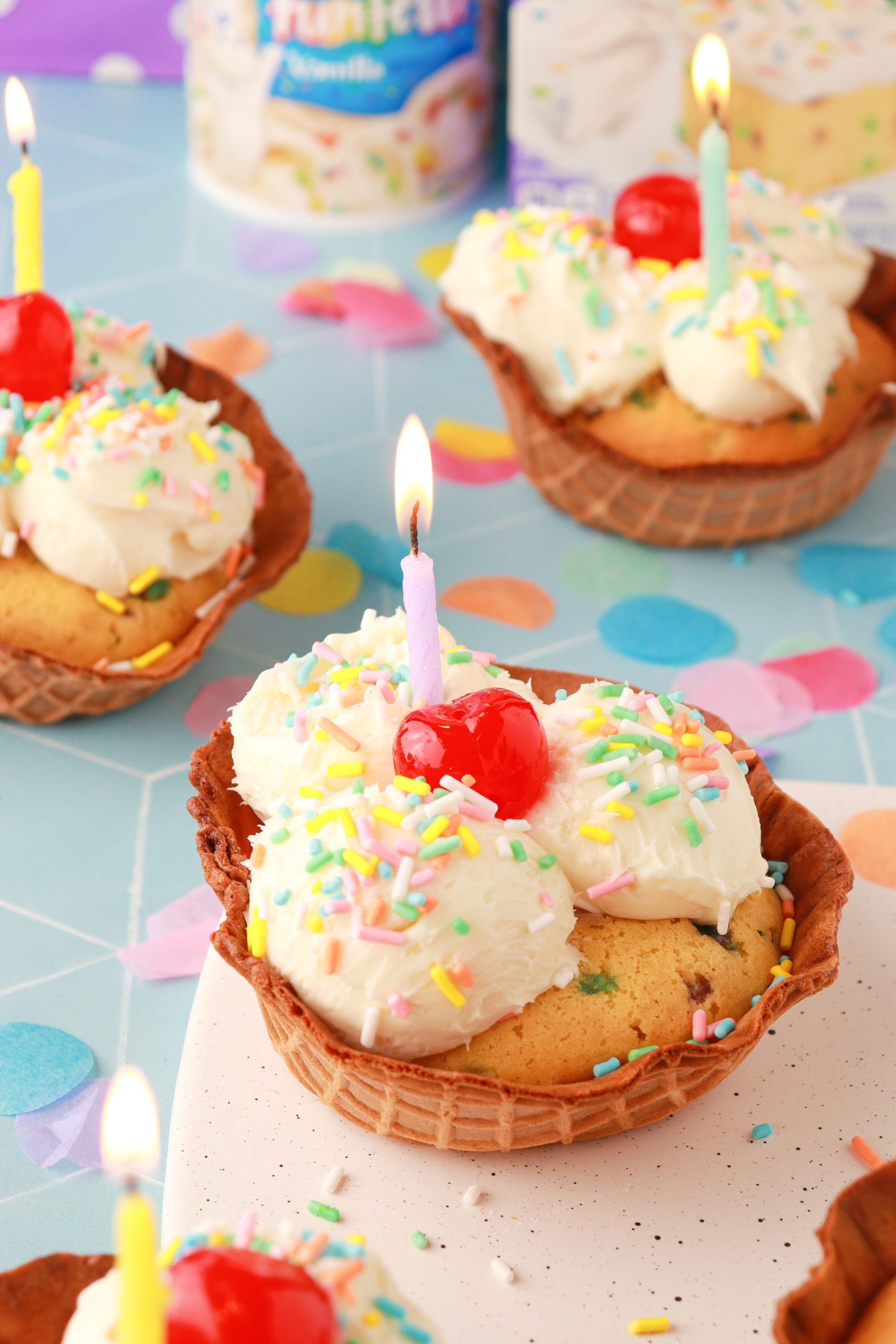 Funfetti® Waffle Bowl Cake Sundaes Recipe