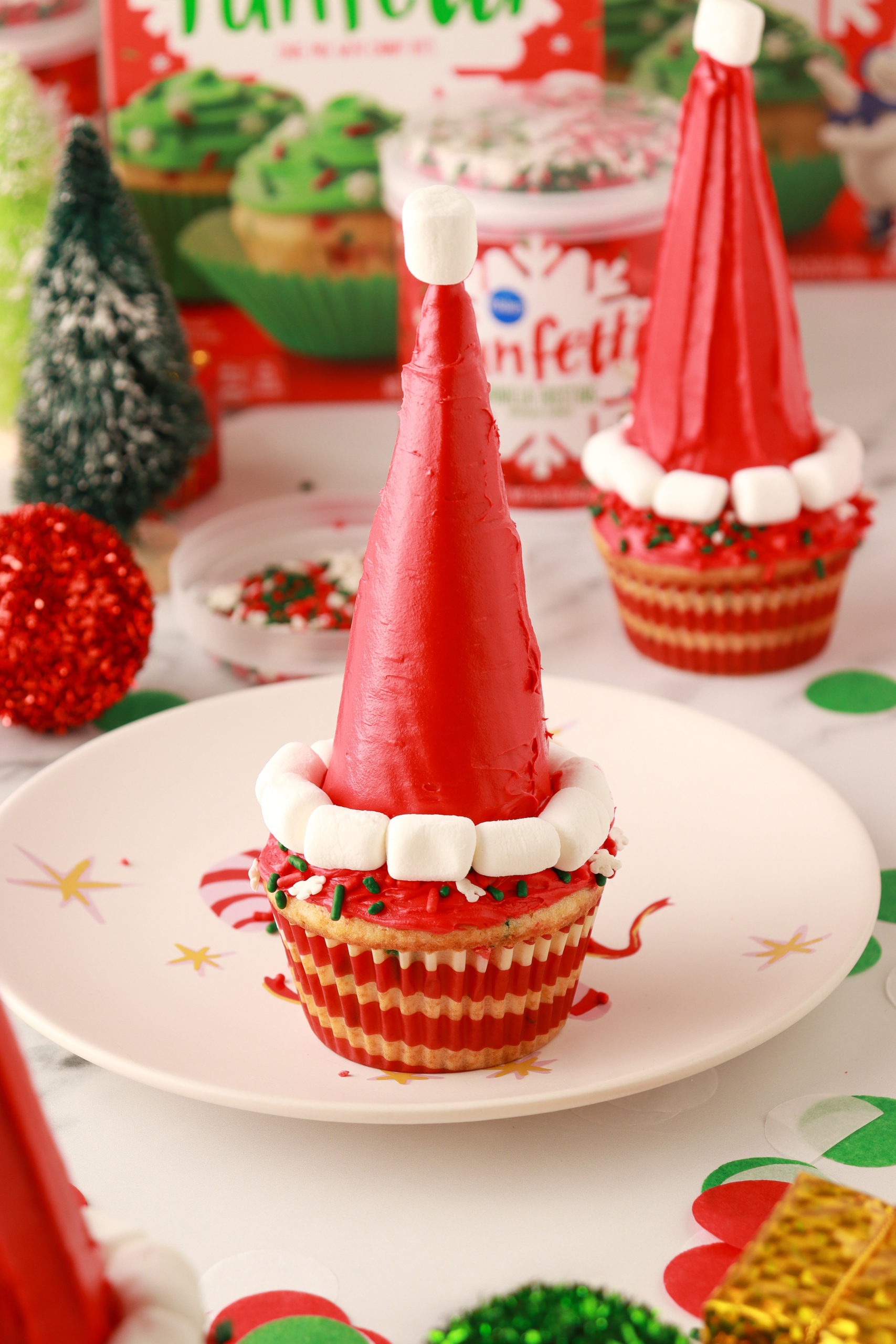 Funfetti® Santa Hat Cupcakes Recipe