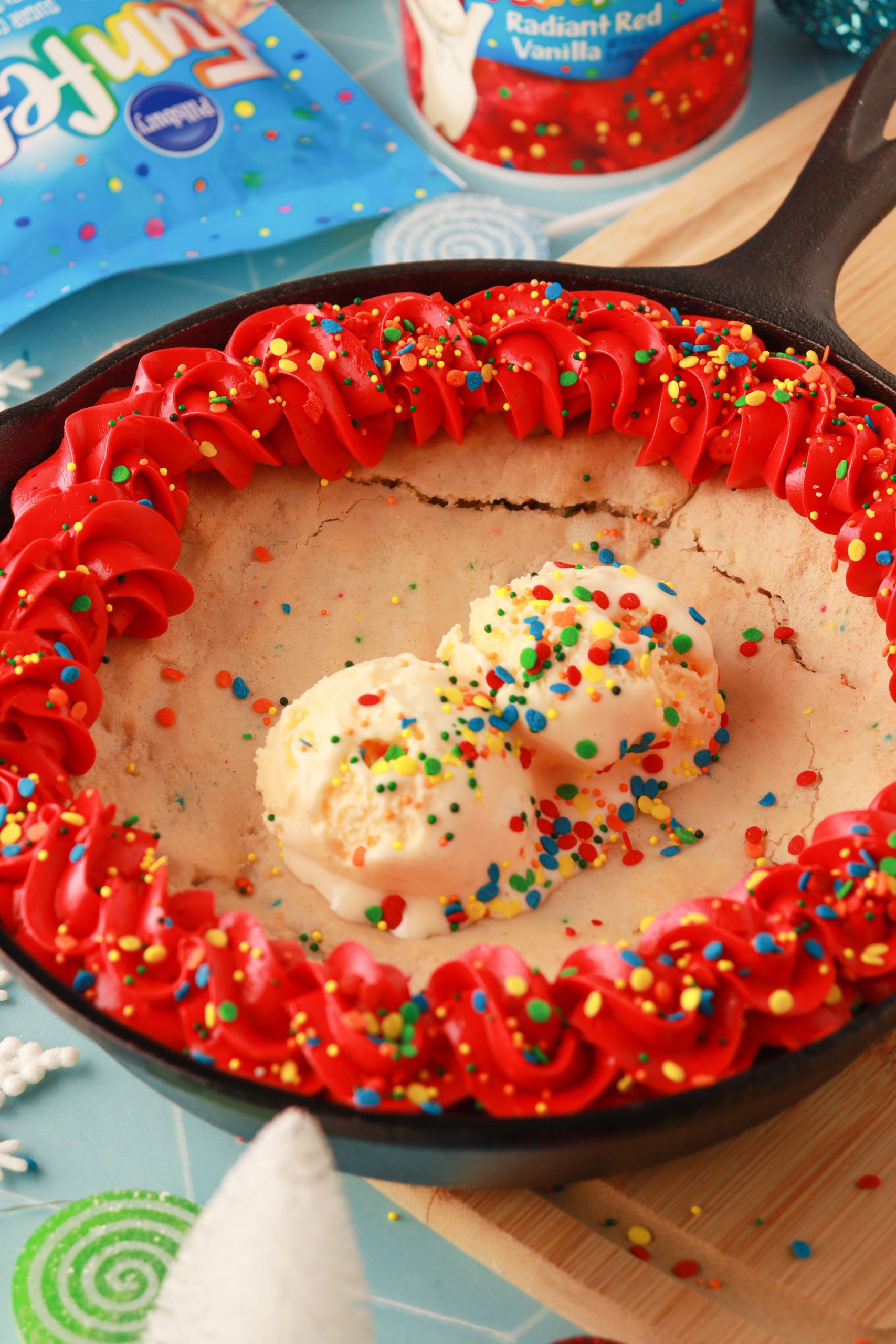 Holiday Cookie Cake Skillet Recipe