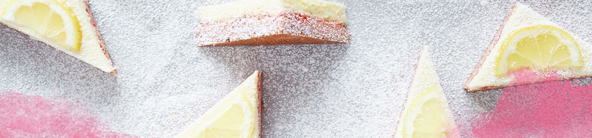 Sliced lemon on white surface