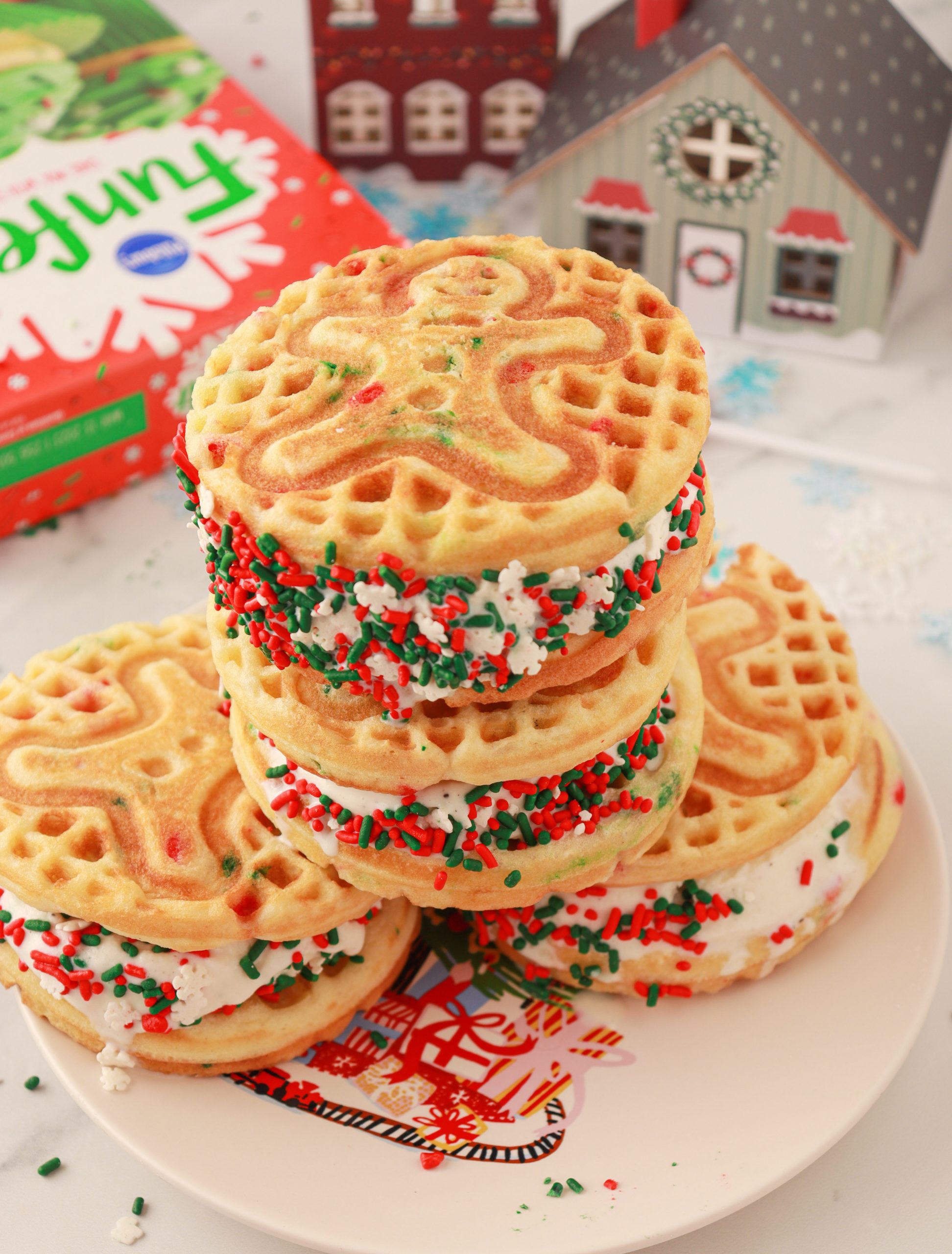 Holiday Waffle Ice Cream Sandwiches Recipe