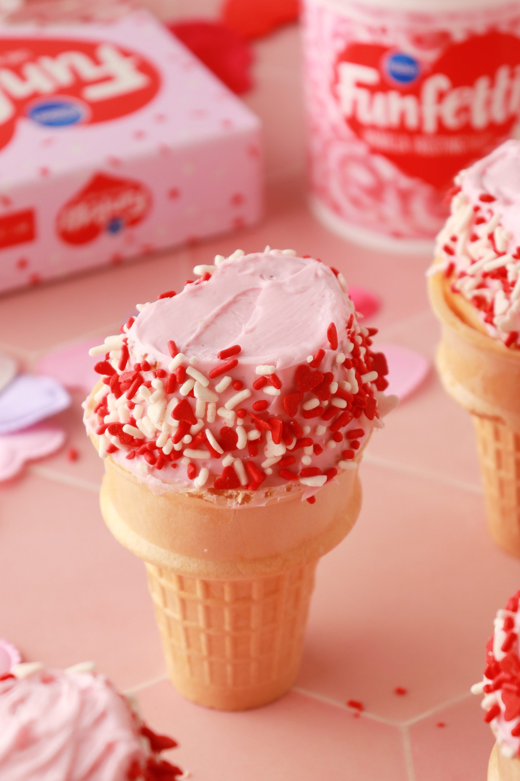 Funfetti® Heart Cupcake Cones Recipe