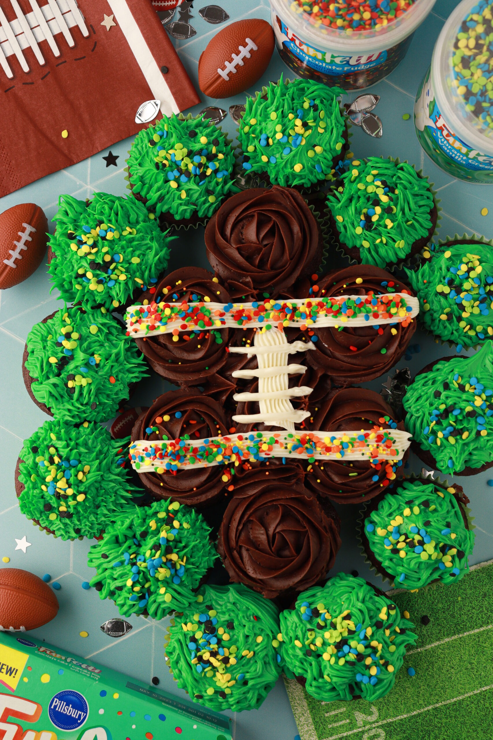 Football Cupcake Pull Apart Cake Recipe