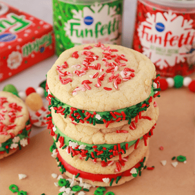 Funfetti® The Elf on the Shelf® Candy Cane Cookie Sandwiches