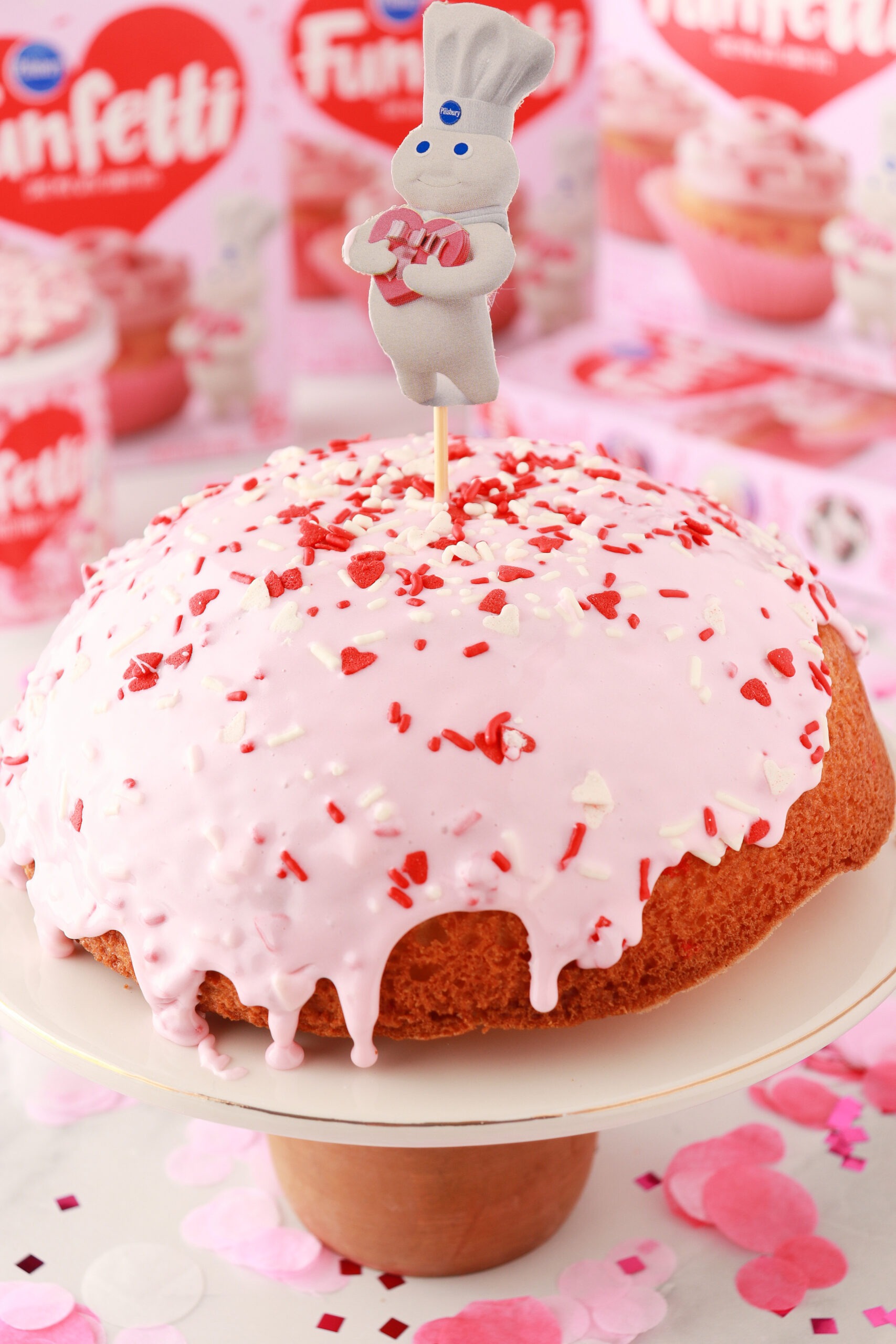 Funfetti® Valentine's Day Sprinkle Tsunami Cake Recipe