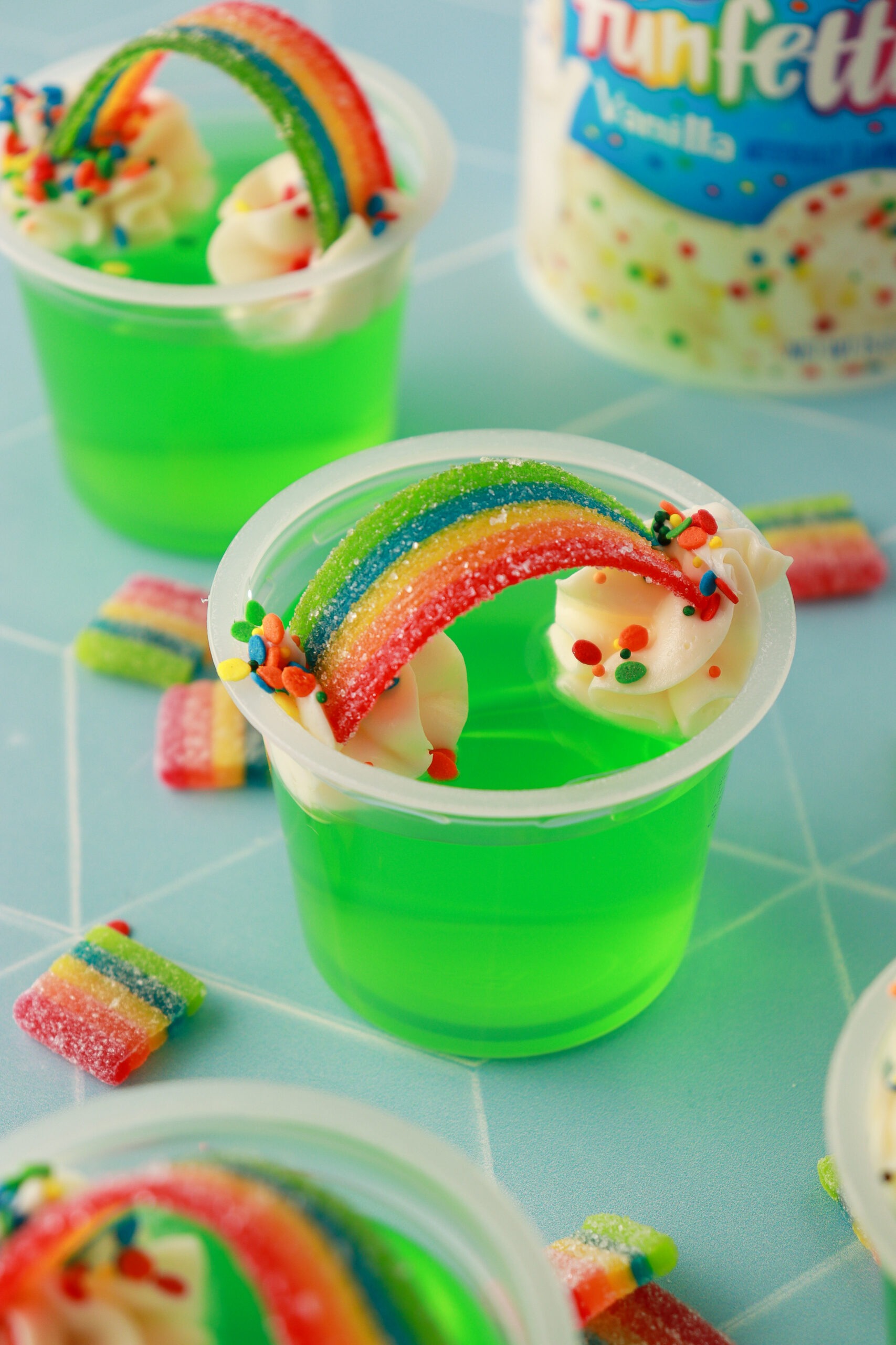 St. Patrick's Day Rainbow Gelatin Cups Recipe