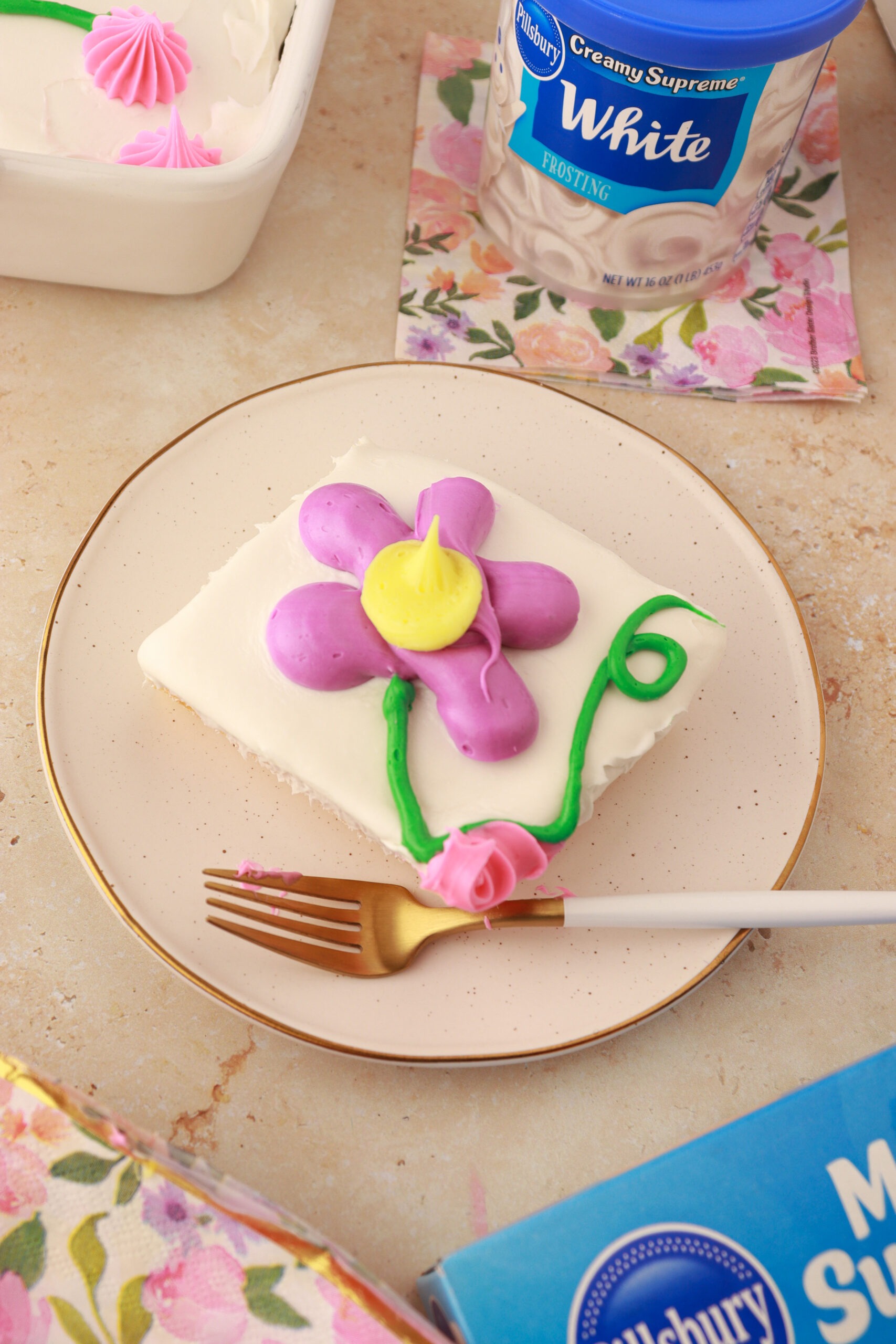 Spring Flower Sheet Cake