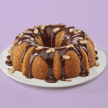 Almond Bundt Cake with Chocolate Drizzle & Toasted Almonds Recipe