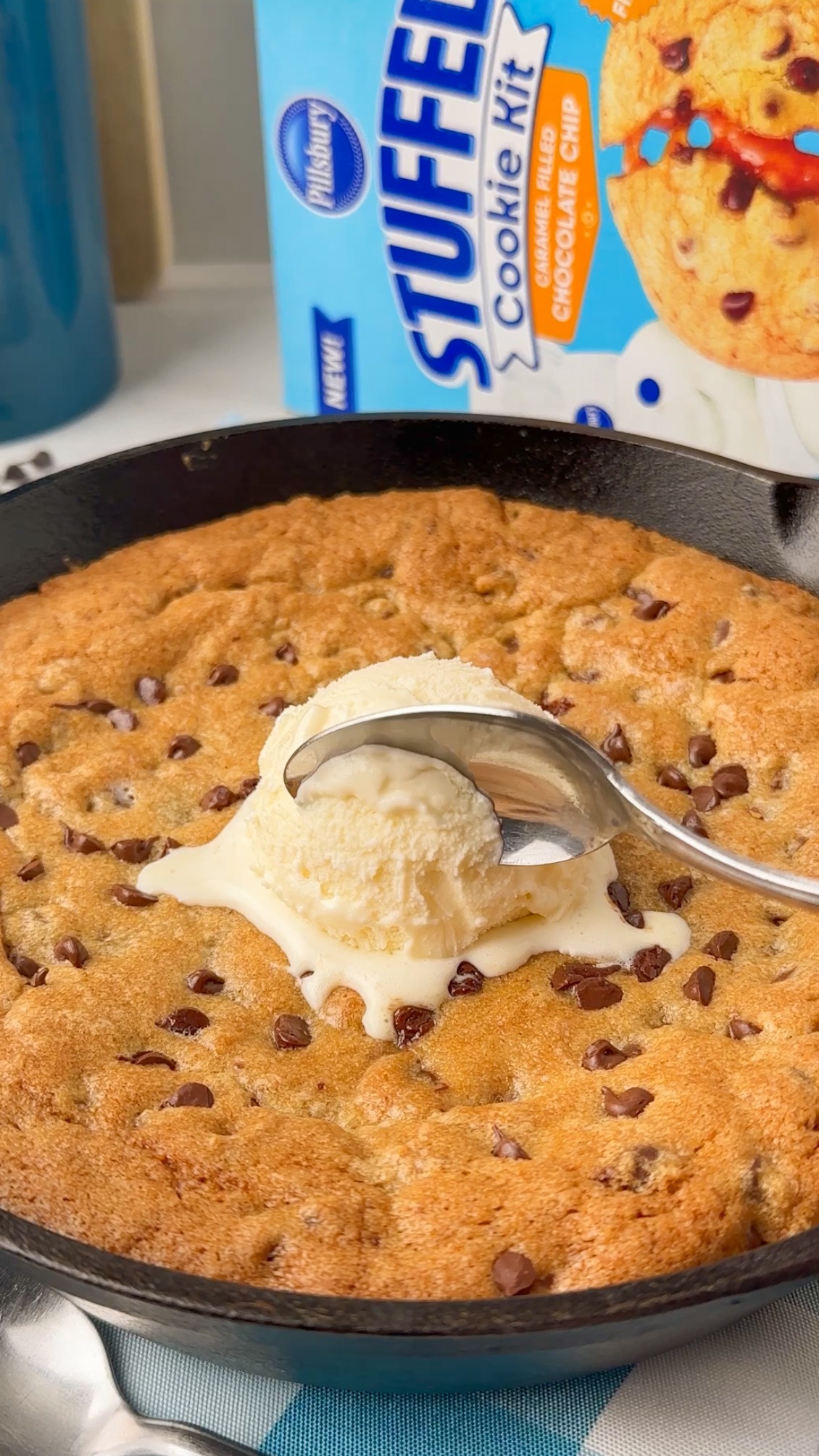 Caramel Chocolate Chip Cookie Skillet Recipe