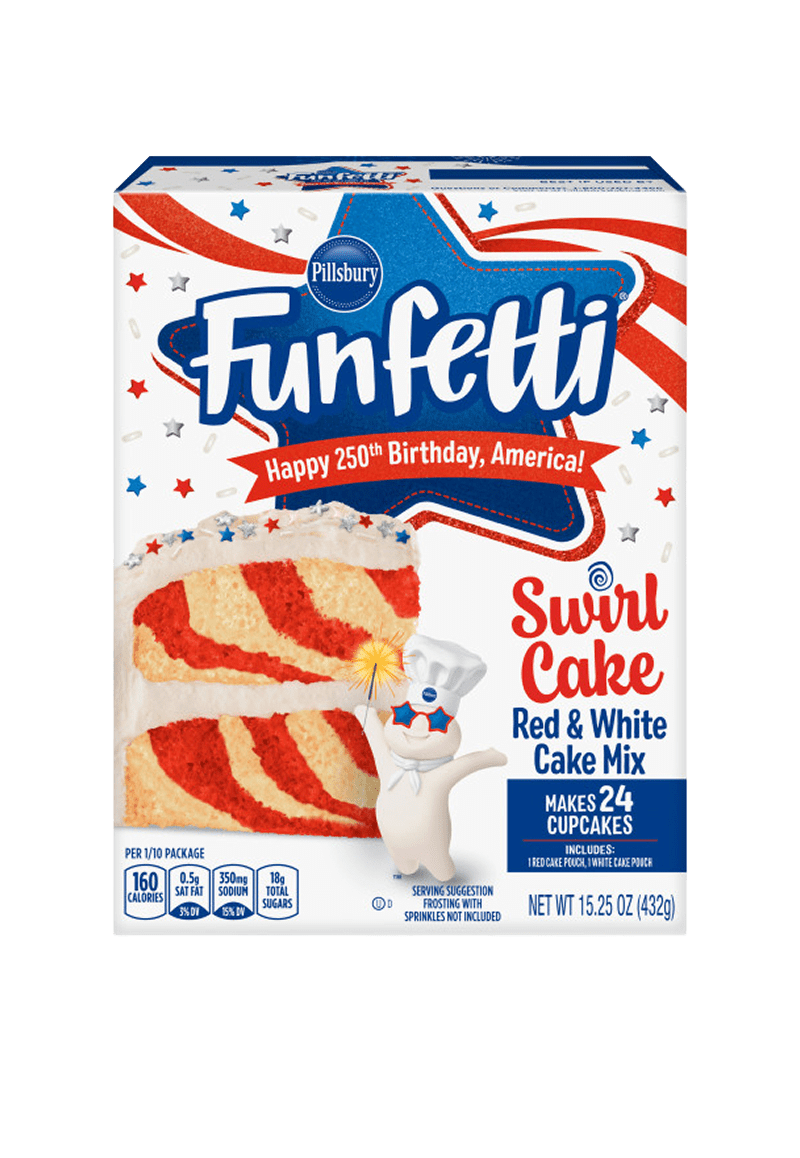 Pillsbury Pillsbury Funfetti Stars & Stripes Red Swirl Cake Mix — product image